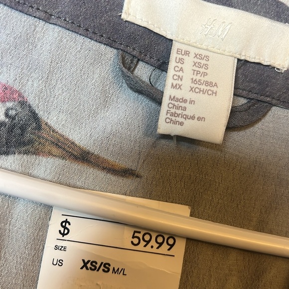 Women’s H&M gray printed kimono. New with tags size XS/S - Picture 2 of 6